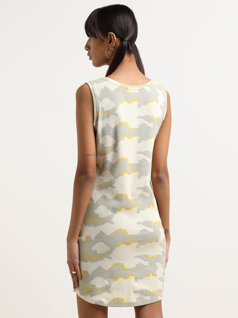 Studiofit Multicolour Printed Cotton Blend Bodycon Dress