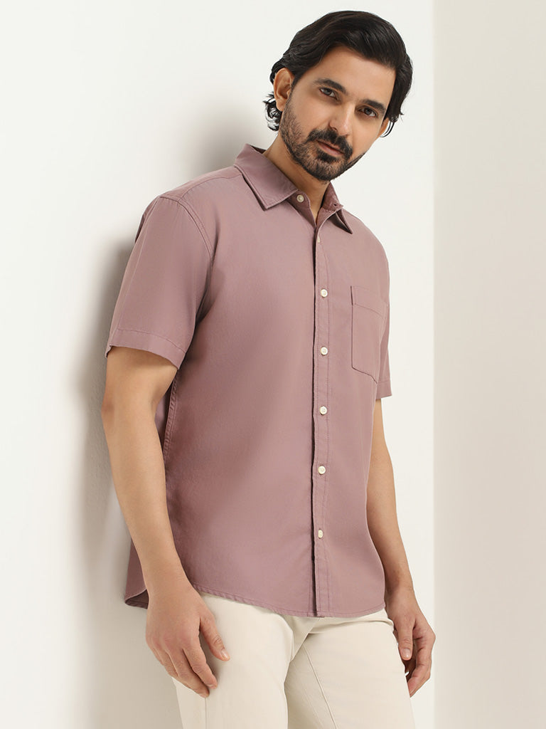 WES Casuals Dusty Pink Relaxed Fit Shirt