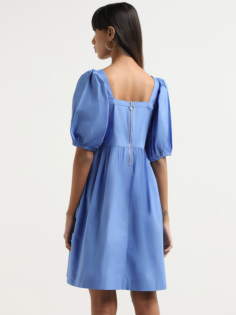 Nuon Blue Plain Dress