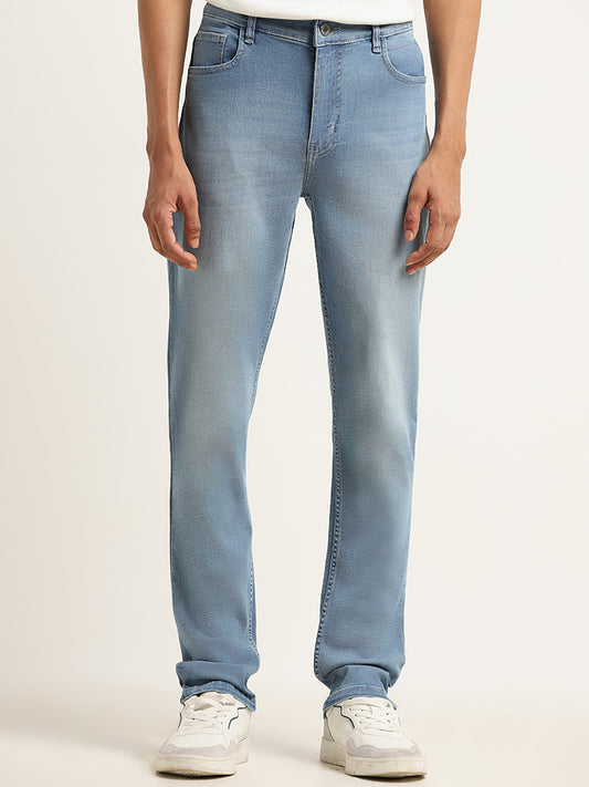 Nuon Blue Denim Straight Fit Mid Rise Jeans