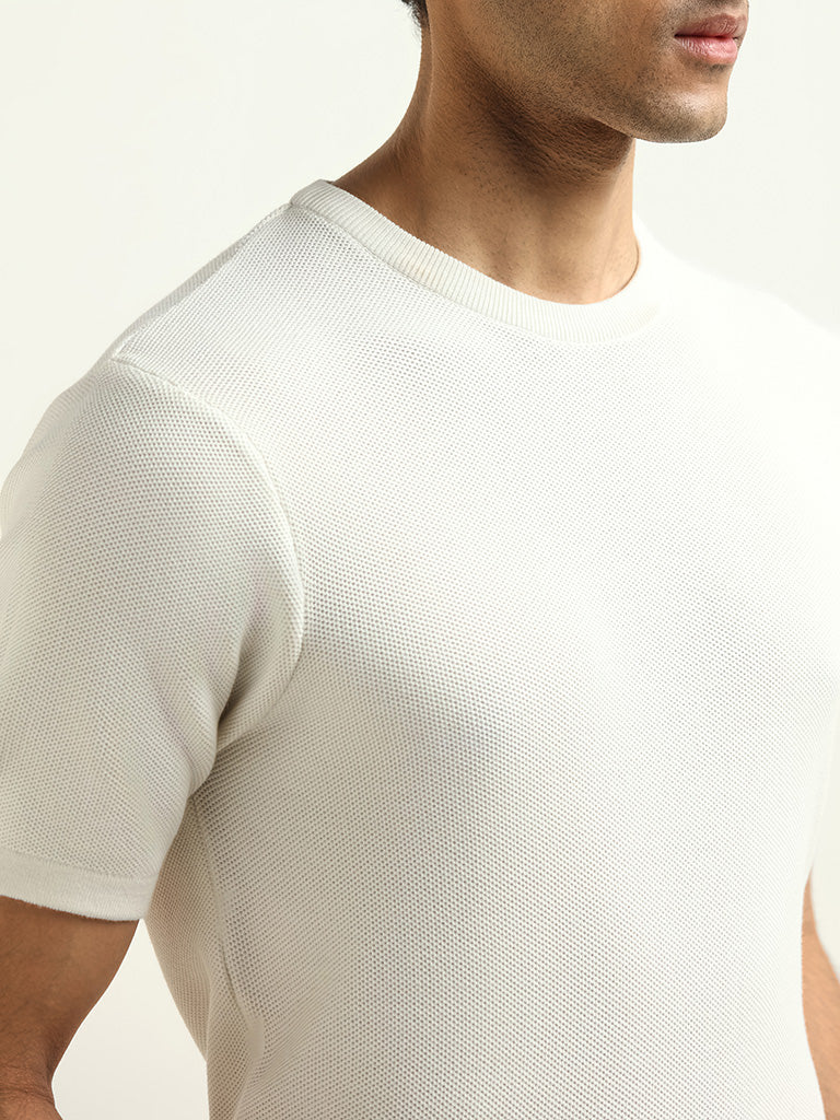Ascot White Cotton Relaxed Fit T-Shirt