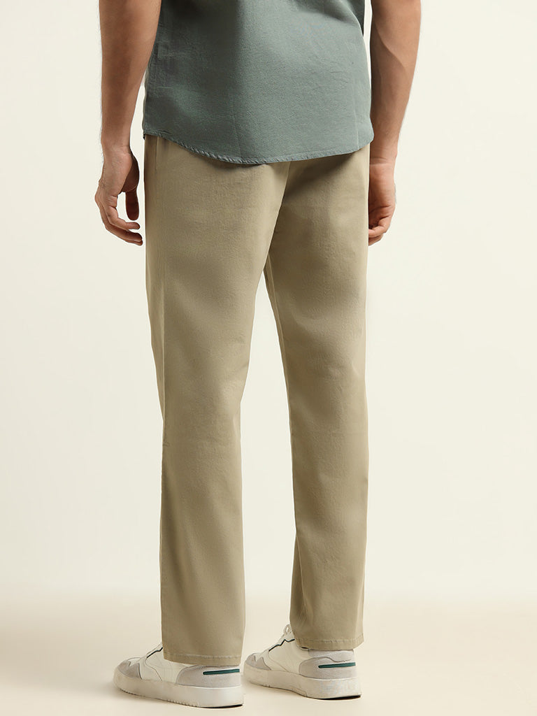 WES Casuals Beige Relaxed Fit Chinos