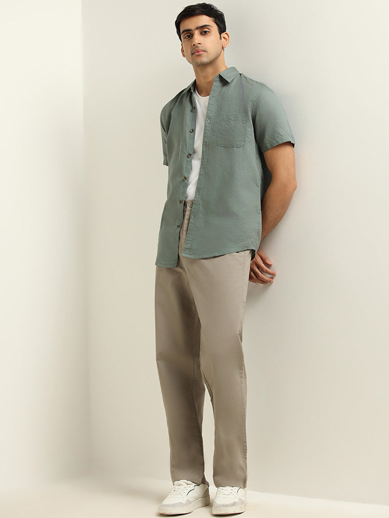 WES Casuals Grey Relaxed Fit Chinos