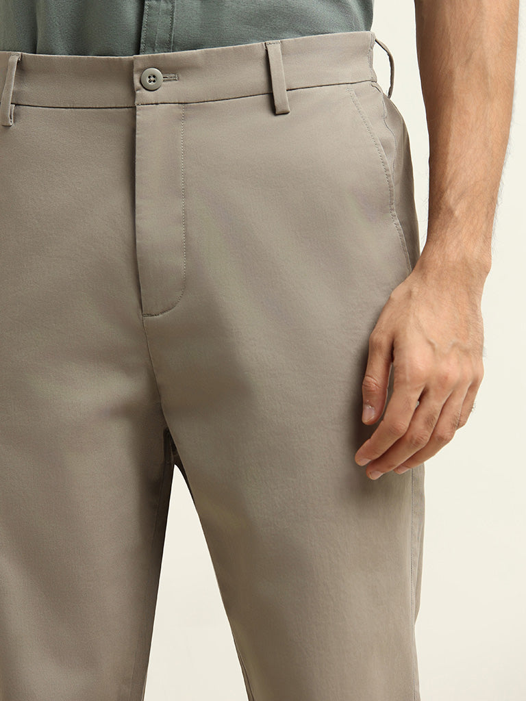 WES Casuals Grey Relaxed Fit Chinos