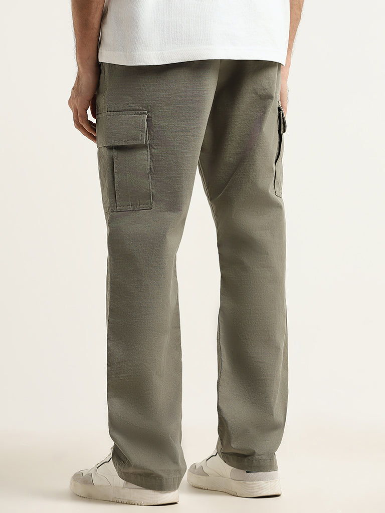 WES Casuals Olive Cargo Relaxed Fit Joggers
