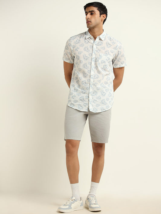 WES Casuals Grey Relaxed Fit Shorts