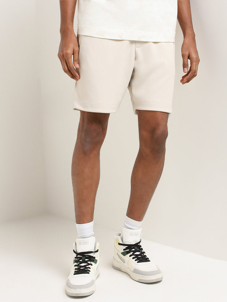 Studiofit Beige Relaxed Fit Shorts