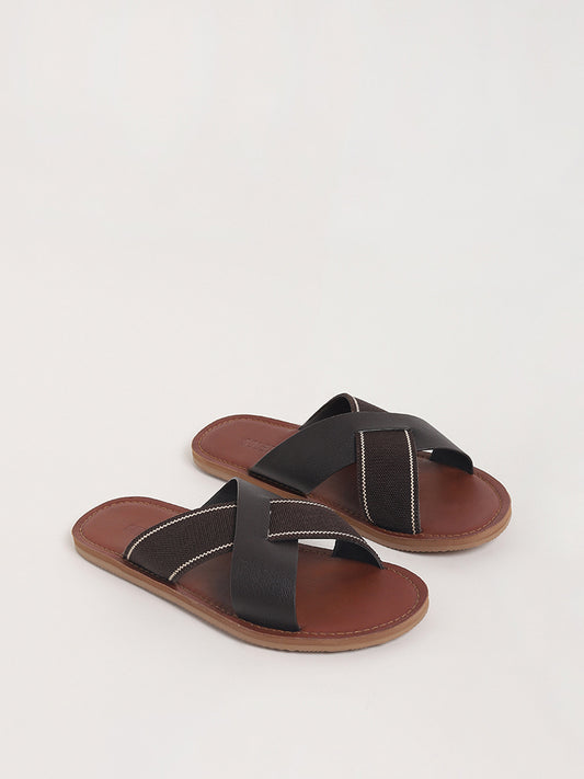 SOLEPLAY Tan Cross Strap Sandals