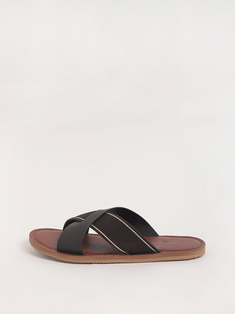 SOLEPLAY Tan Cross Strap Sandals