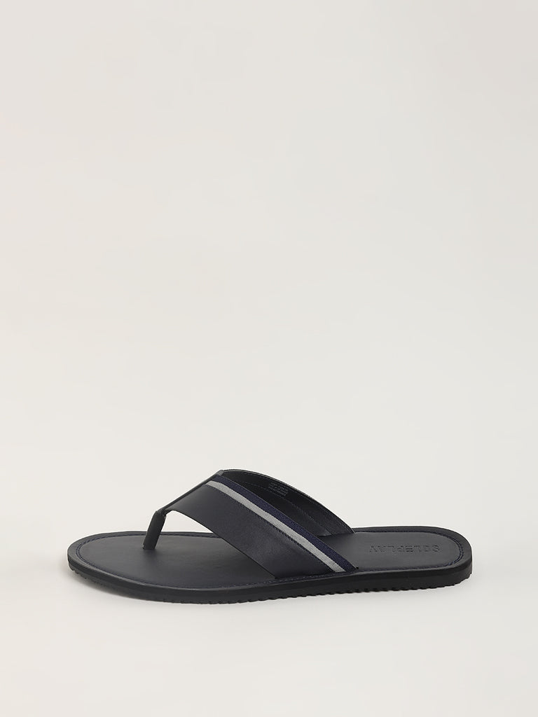 SOLEPLAY Striped Strap Navy Sandals
