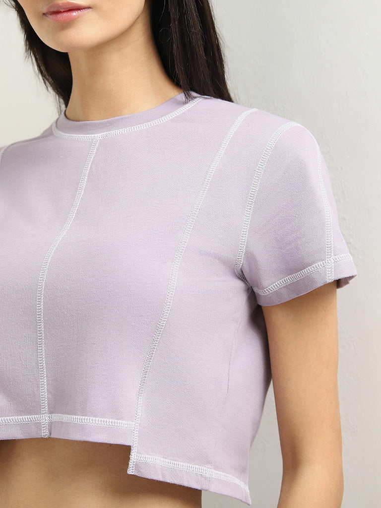 Nuon Light Lilac Cotton Ribbed Top