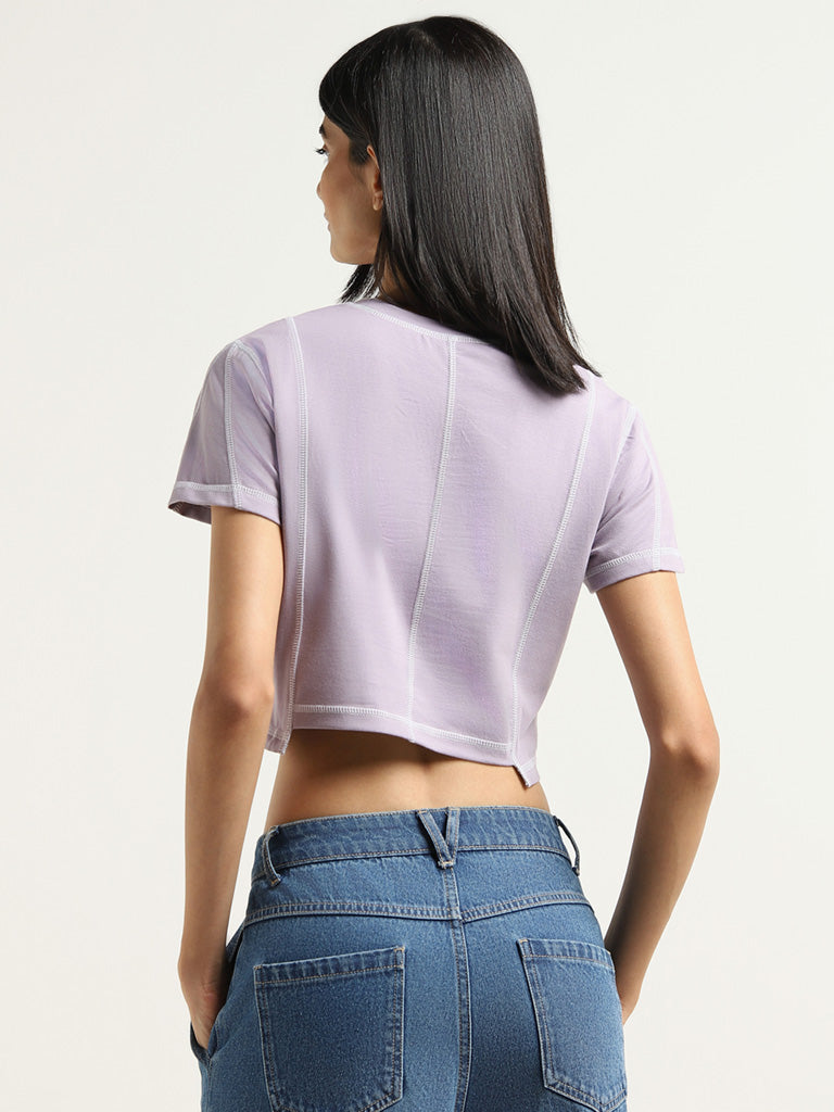 Nuon Light Lilac Ribbed Top