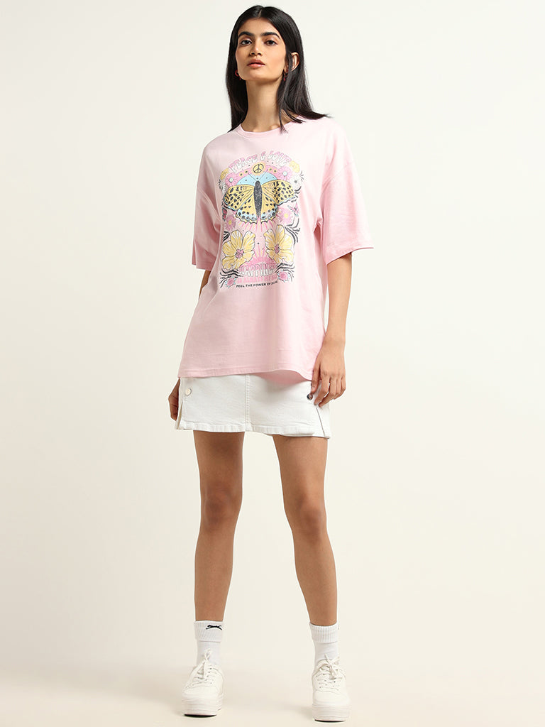 Nuon Pink Oversized T-Shirt