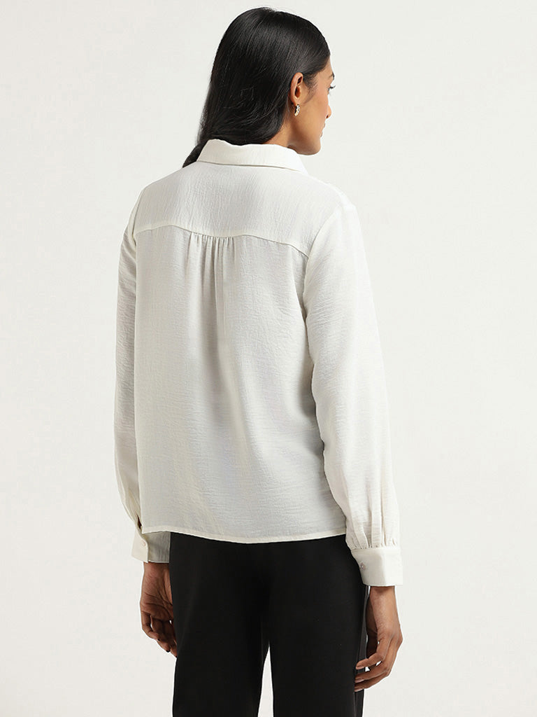 Wardrobe Ivory Self-Patterned Shirt