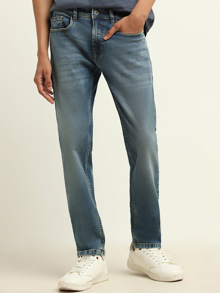 Nuon Blue Slim-Fit Mid-Rise Jeans