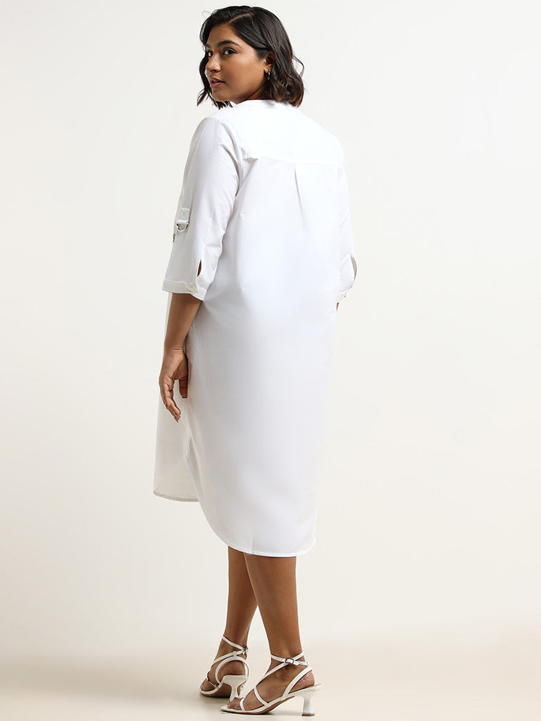 Gia White Floral Cotton Tunic Dress