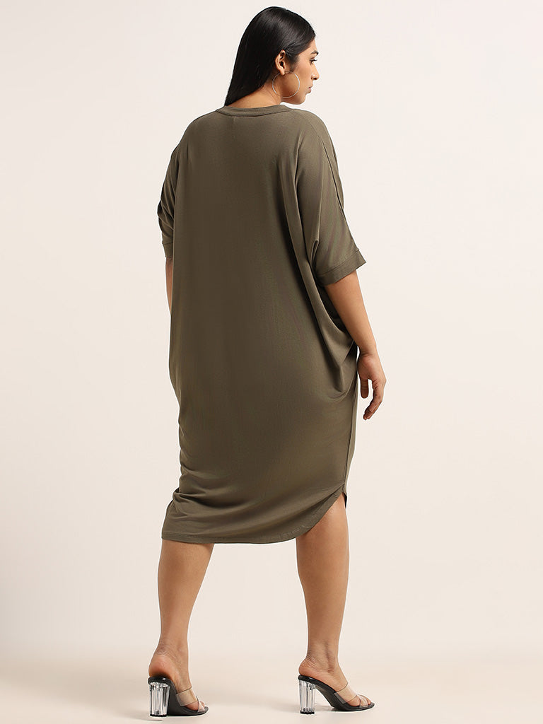 Gia Olive Button-Down Dress
