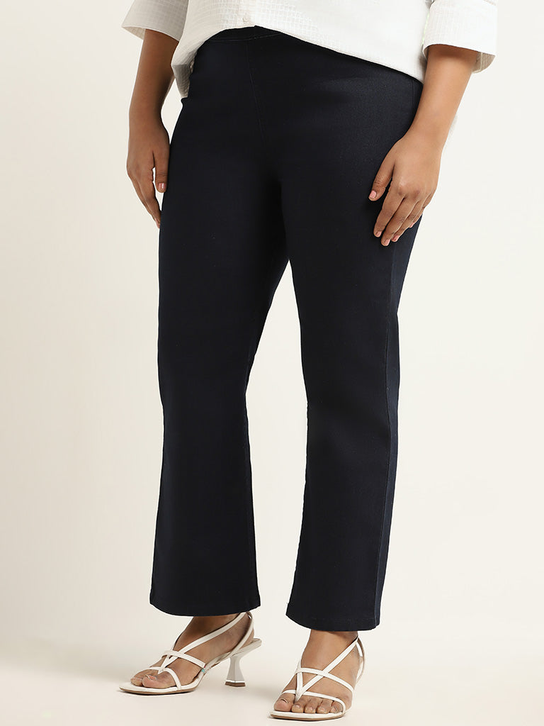 Gia Plain Blue Straight Fit Jeggings