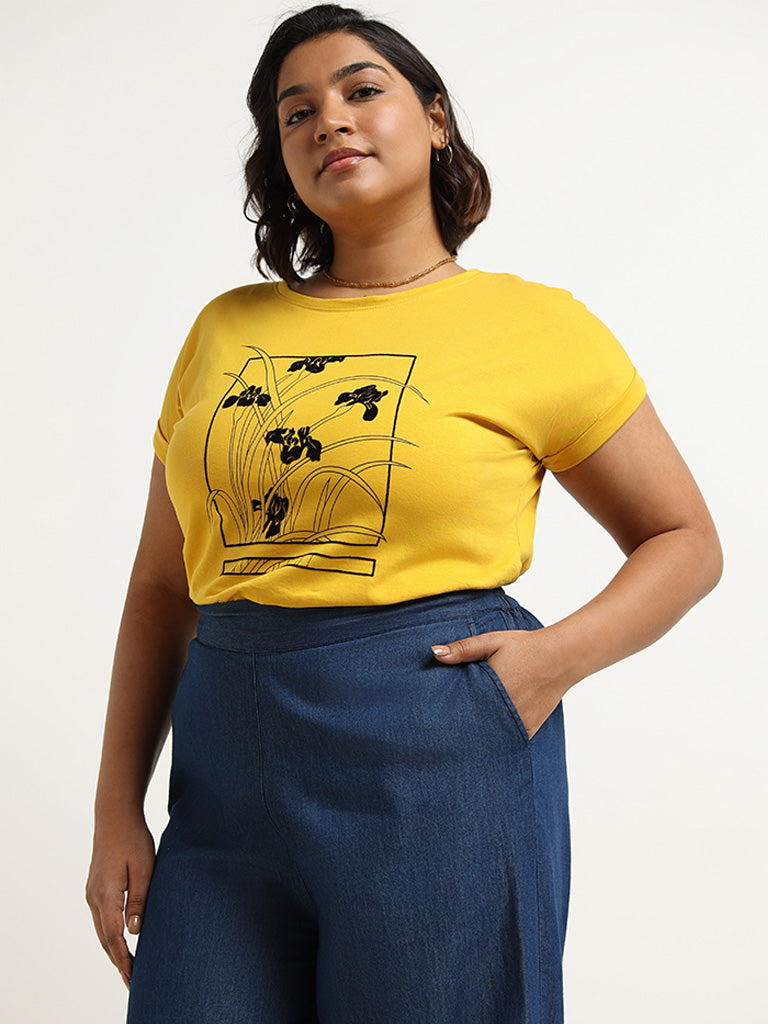 Gia Yellow Printed T-Shirt