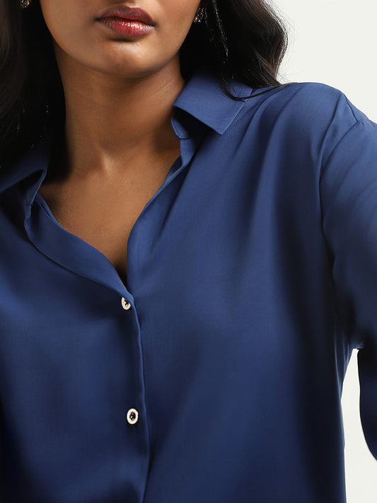 Wardrobe Blue Plain Shirt