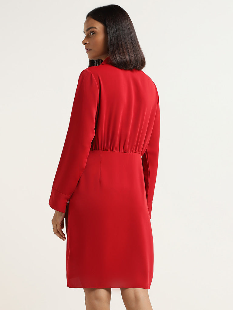 Wardrobe Plain Red Dress
