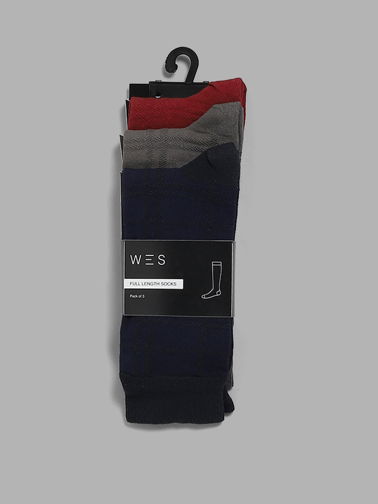 WES Lounge Wine High-Length Socks - Pack of 3
