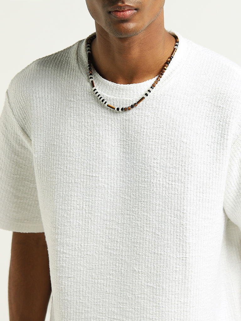 ETA Off-White Knitted Relaxed Fit T-Shirt