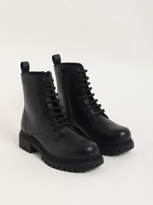 LUNA BLU Black Combat Boots