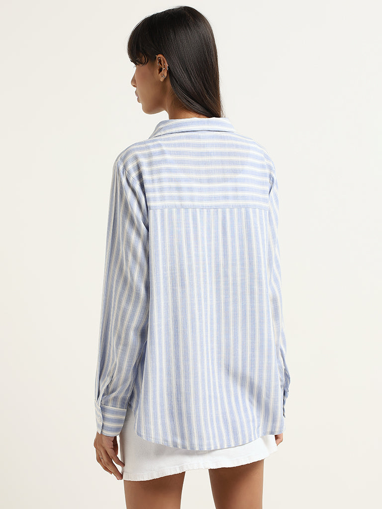 Nuon Blue Striped Shirt
