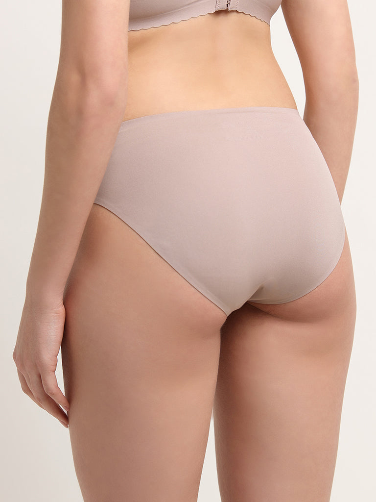 Buy Wunderlove Beige Invisible Lace Brief from Westside