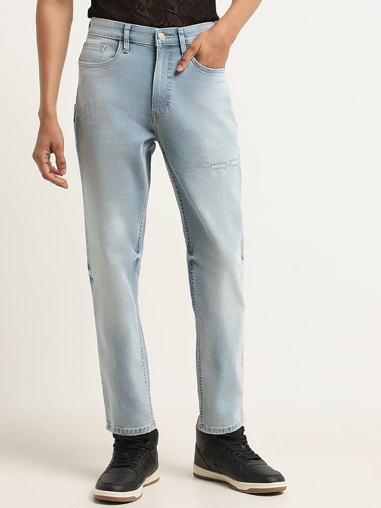 Nuon Blue Straight - Fit Mid - Rise Jeans