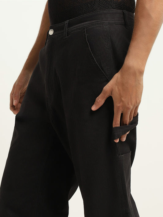 Nuon Black Relaxed Fit Cargo Pants
