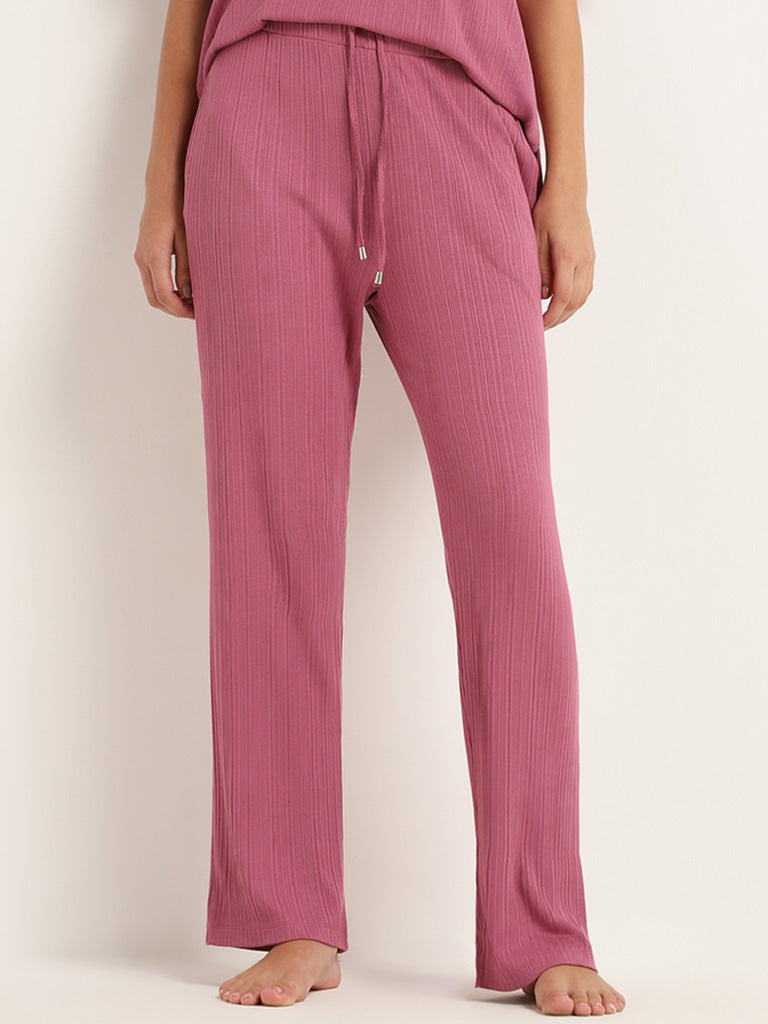Wunderlove Pink Self-Patterned Supersoft Pyjamas