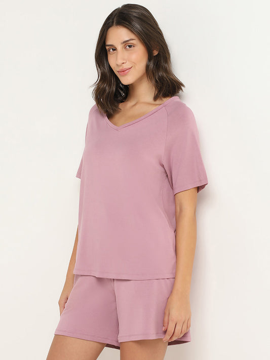 Wunderlove Plain Pink Cotton Supersoft T-Shirt