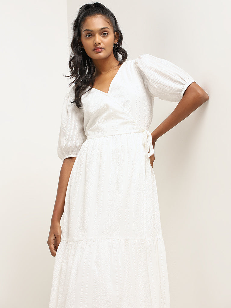 LOV White Wrap Dress