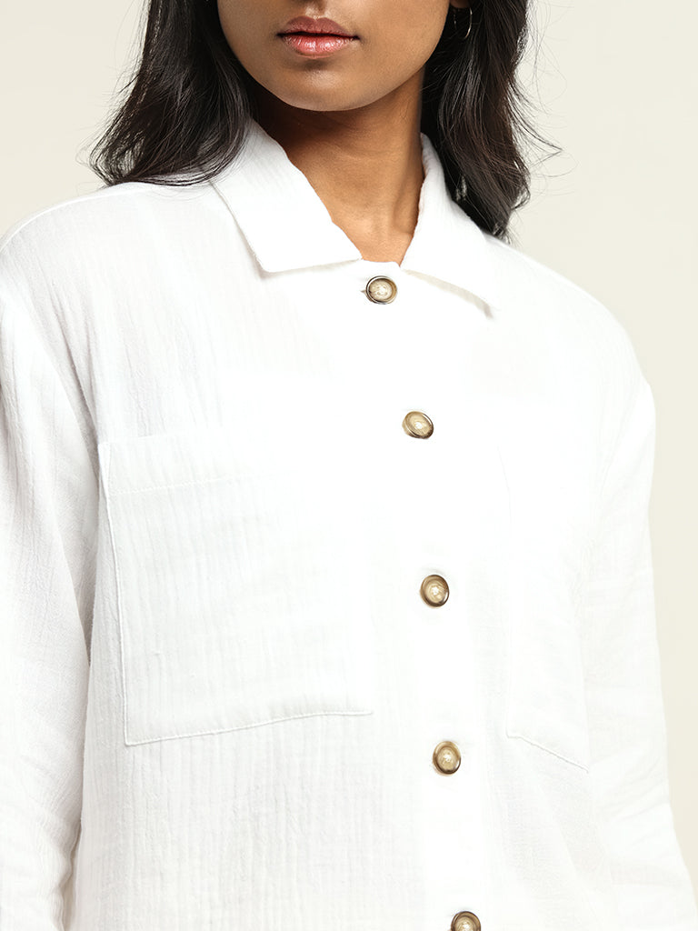 LOV White Crinkled Jacket