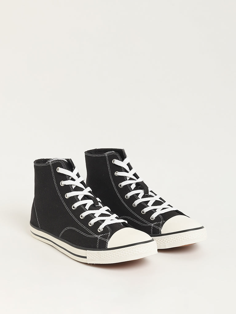 SOLEPLAY Black High-Top Canvas Boots
