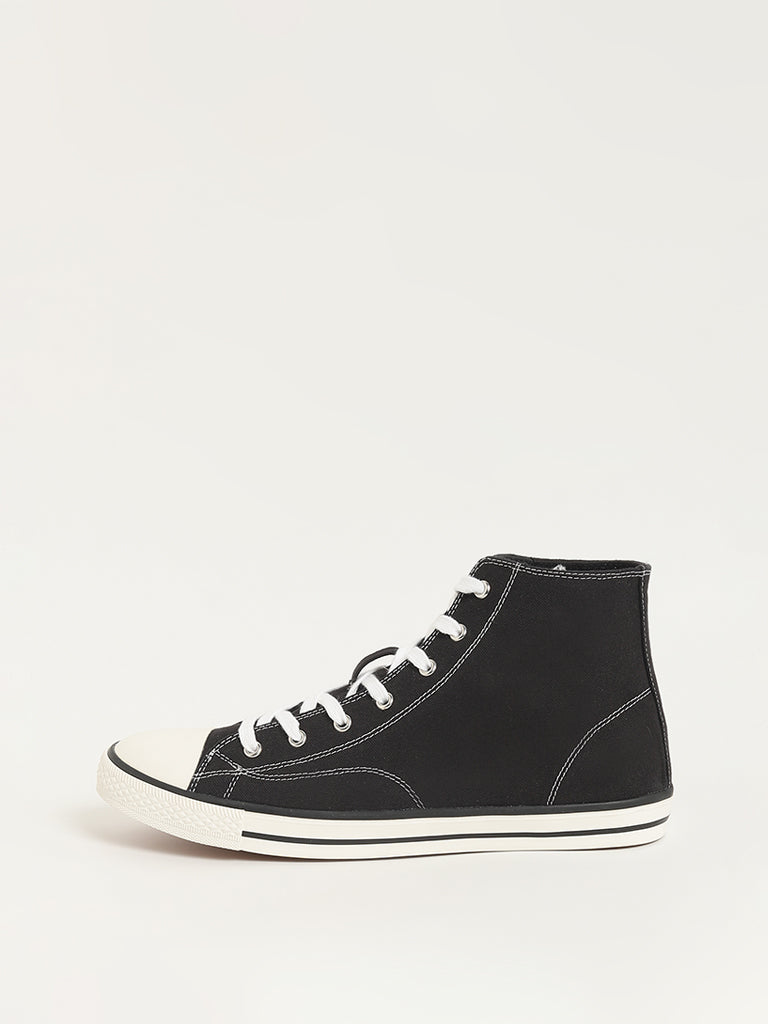 SOLEPLAY Black High-Top Canvas Boots