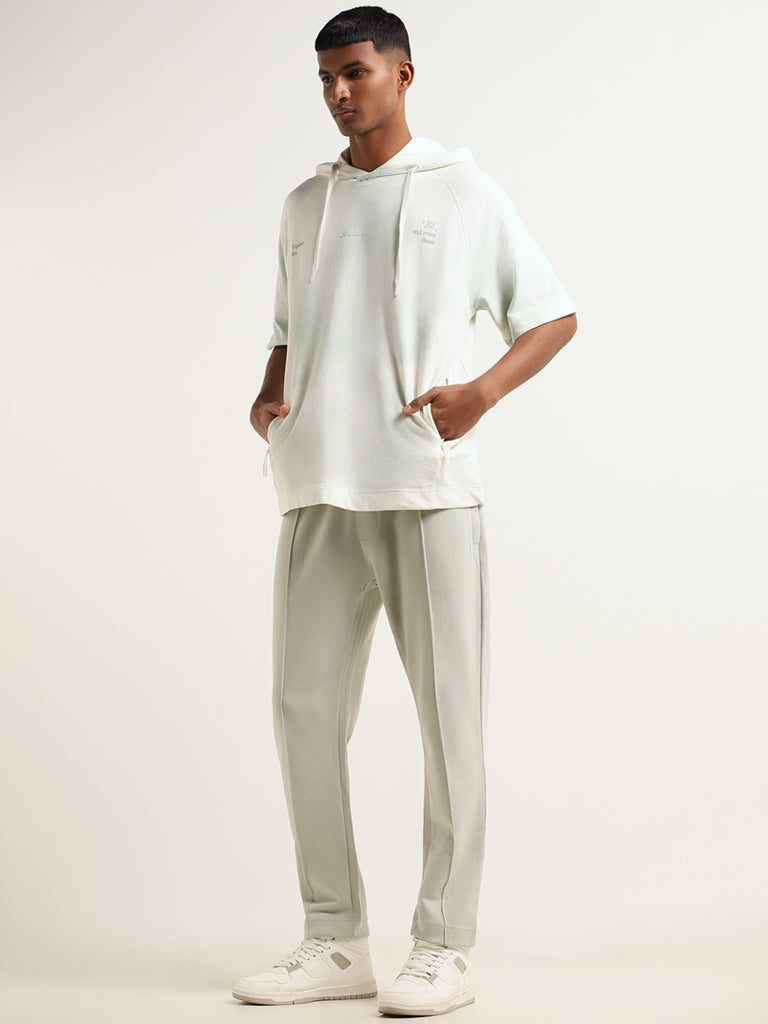 Studiofit Off-White Tie-Dye Cotton Relaxed Fit Sweatshirt