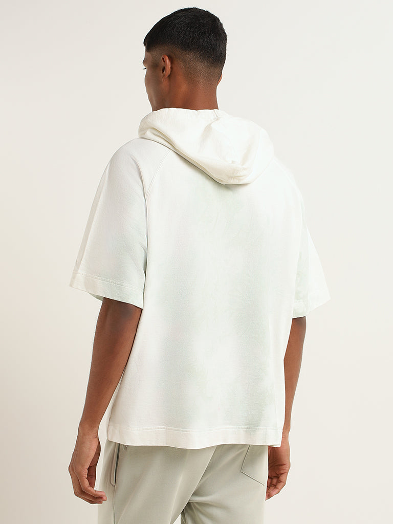 Studiofit Off-White Tie-Dye Cotton Relaxed Fit Sweatshirt
