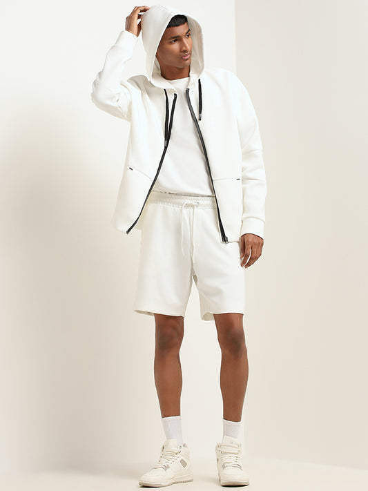 Studiofit White Relaxed Fit Bermuda Shorts