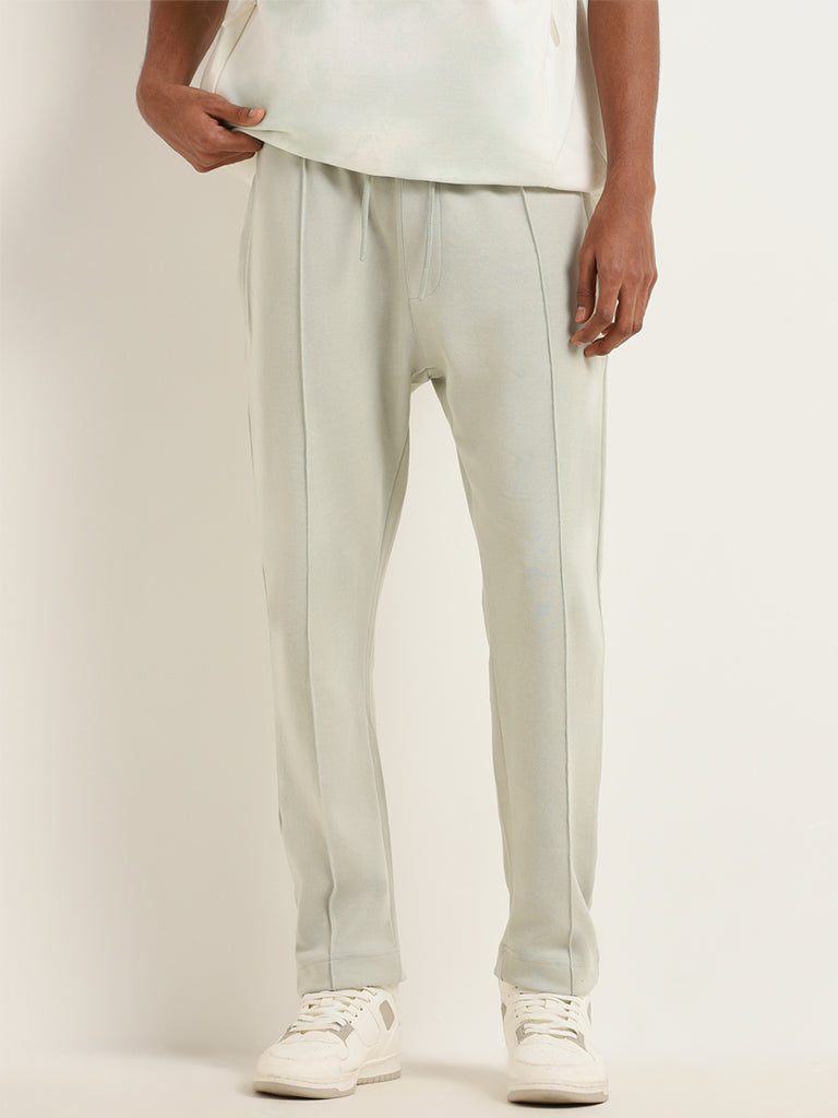Studiofit Green Front-Seam Relaxed Fit Track Pants