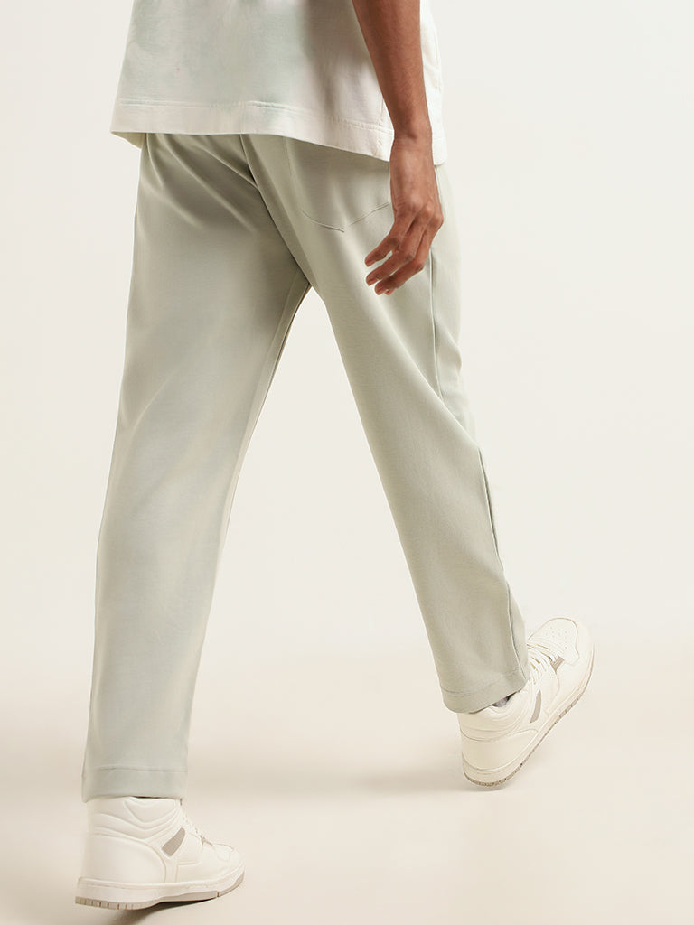 Studiofit Green Front-Seam Relaxed Fit Track Pants