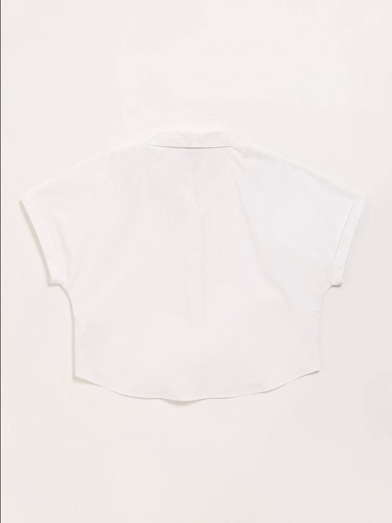 Y&F Kids White Crop Shirt