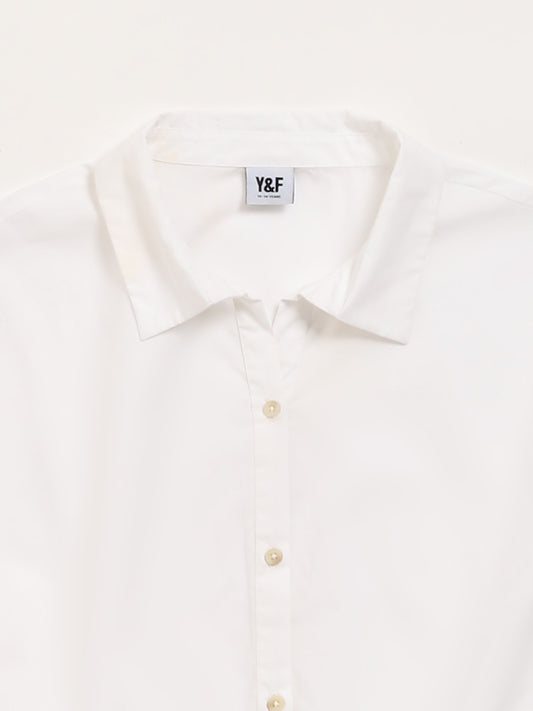Y&F Kids White Crop Shirt