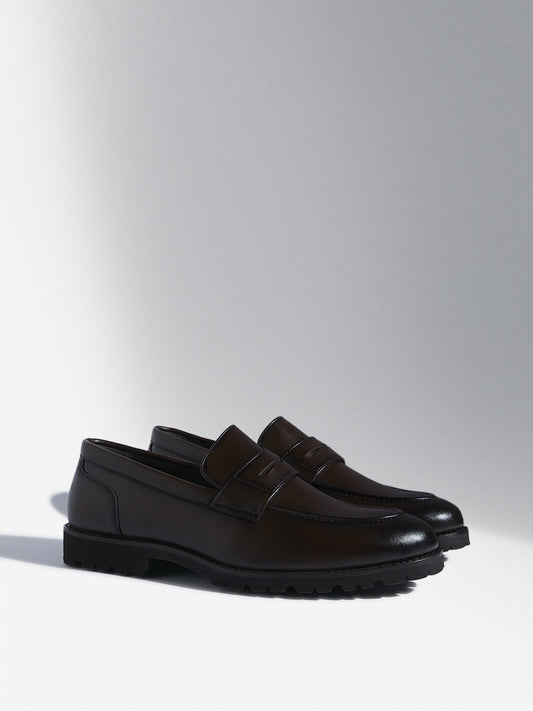SOLEPLAY Dark Tan Penny Loafers