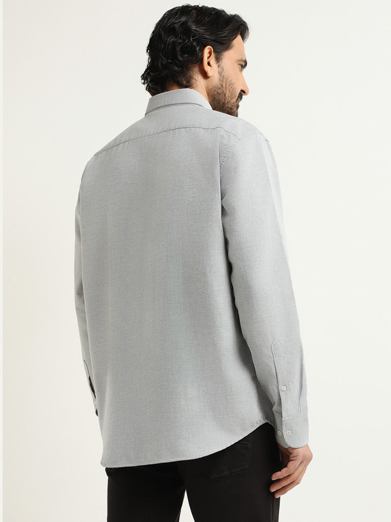Ascot Grey Printed Relaxed Fit Shirt