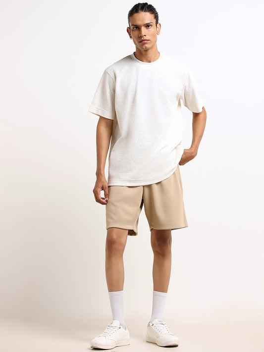 Studiofit Beige Relaxed-Fit Bermuda Shorts