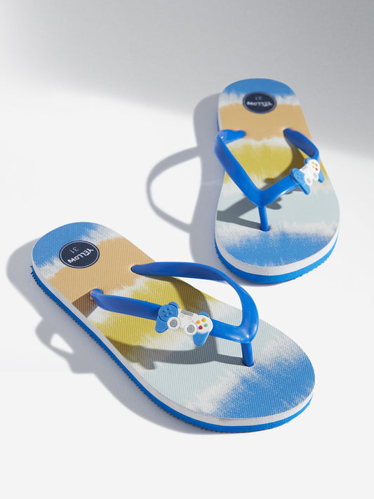 Yellow Multicolor Beach Inspired Flip-Flop