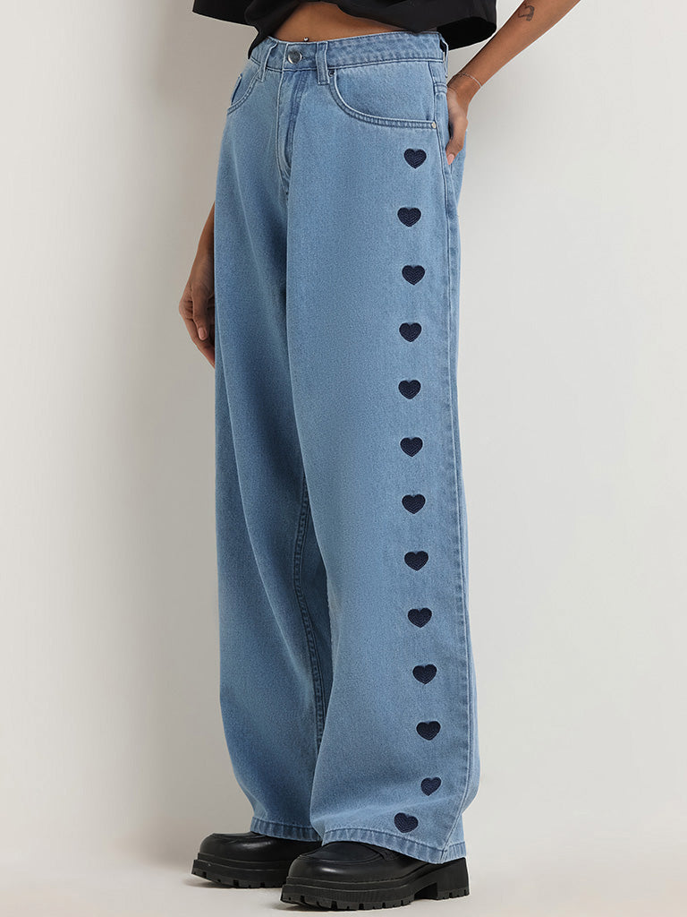 Nuon Blue Relaxed - Fit High - Rise Jeans